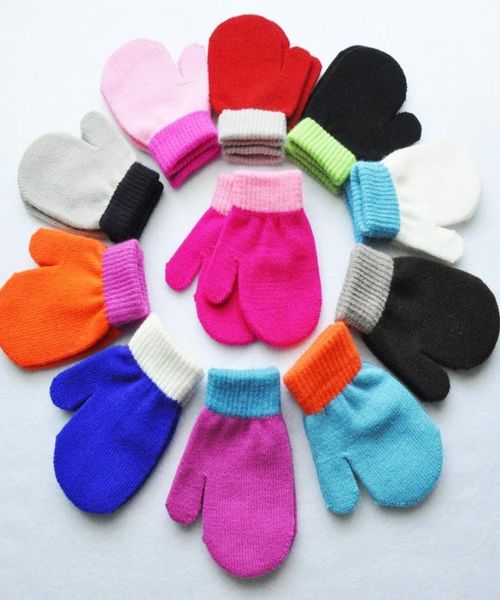 Bebé Invierno Cálido Mitones Niños Guantes de punto Niños Niñas Antichaos Agarrando Manopla Estudiante Rasguño Color Caramelo mitones 14 años M26154817