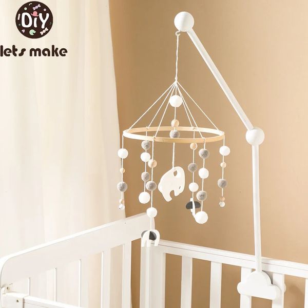 Support de cloche de lit en bois pour bébé, hochets suspendus mobiles, cintre de jouet, berceau en bois en forme de nuage, bras de support 240226