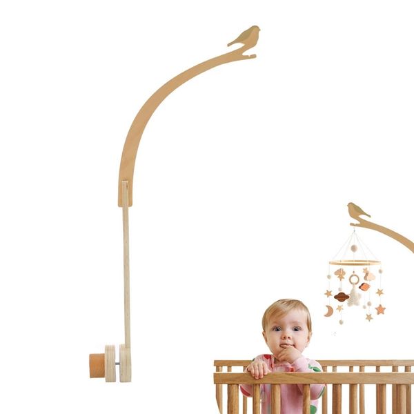 Support de cloche de lit en bois pour bébé, hochets suspendus mobiles, cintre de jouet, berceau de bébé, cloche de lit mobile, support de jouet en bois, support de bras, cadeaux de jouets 231225