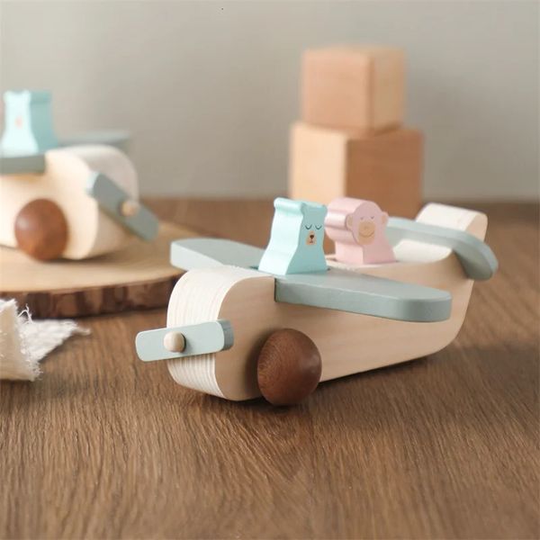 Baby Wooden Building Blocs Aircraft Modèle habité Modèle