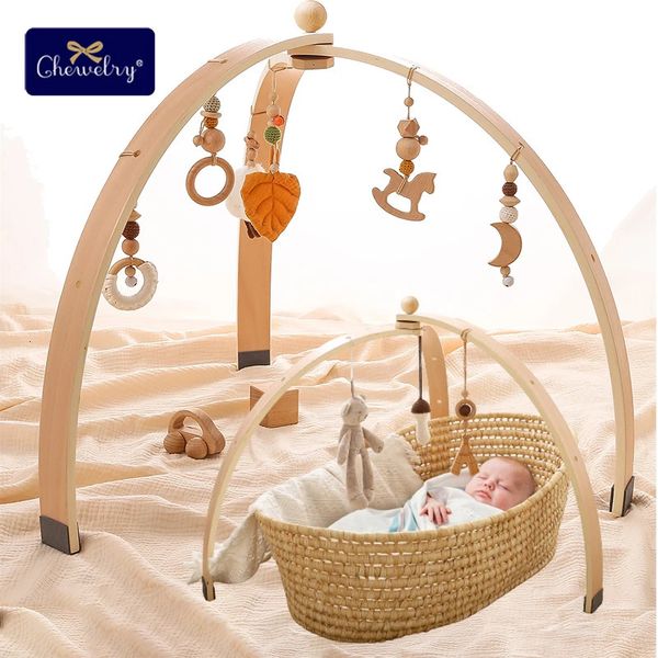 Baby Wooden Gym Gym Mobile Suspension Capteur jouet triangle activité gym