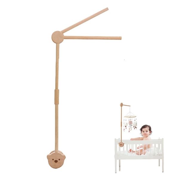Bébé en bois petit ours lit cloche support dessin animé berceau Mobile suspendu hochet jouet cintre décoration accessoires 240226