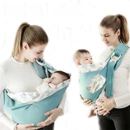 Baby Wrap Born Sling Dual Use Infant Nursing Cover Mesh Stof Borstvoeding S tot 130 lbs (0-36m) 220209