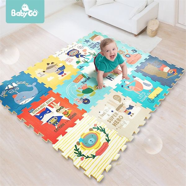 Babygo PE mousse tapis de jeu bébé épaissi insipide tapis rampant enfants enfants salon dessin animé jeu antidérapant jeu tapis de sol 210320