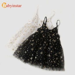 Babyinstar été marque enfants robes pour filles Boutique étoile Sequin la robe vêtements pour enfants Tutu bébé filles vêtements Q0716