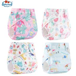 Babyland 4 stks/set Doek Luiers Baby Schelpen Verstelbare Herbruikbare Baby Doek Nappy Pocket Luier Covers Voor Baby 3-15 KG 240229