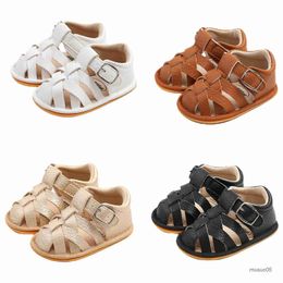 Babys Leather Toddler Little Children Solid Color Soft Sole Anti-Slip Sport Shoes Baby Sandals for Girl