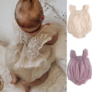 Babys Prinses Romper geboren Vlindervleugels Rompertjes Romper Todder Verjaardagsfeestje Jumpsuits. Babykleding 0-4T 240318