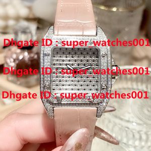 Babysbreath série montres automatiques montre diamant 36mm importé mouvement à quartz suisse Landa 316 boîtier en acier fin bracelet en cuir montres-bracelets