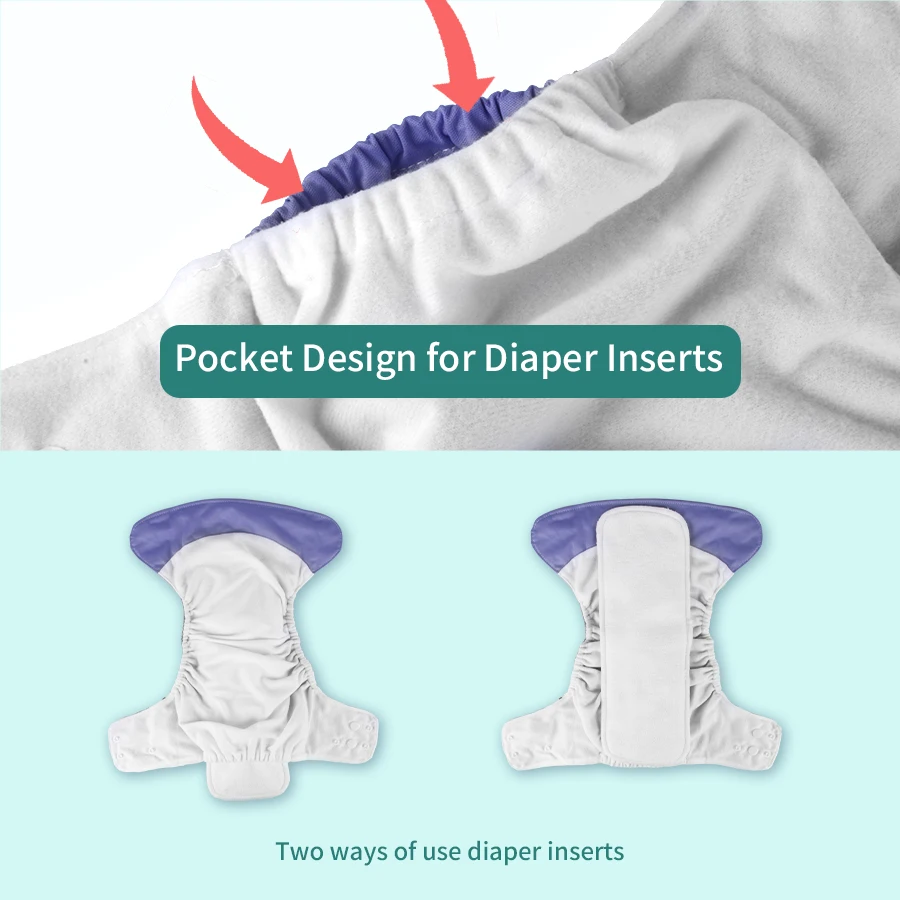 Babyshow 1pc Baby Tissu Couches de tissu réutilisables Pocket de poche étanche lavable Pantalon couches écologiques réglables pour 3 à 15 kg enfants