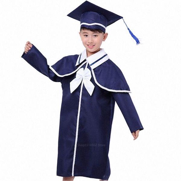 Bachelor Uniforme Vêtements de performance pour enfants Enfants Graduati Robe Costumes Étudiants de l'école Filles Dr Hat Set Bébés garçons n9KN #