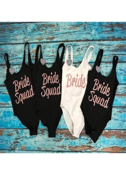 Bachelorette Party Bride Squad One Piece Swimsuit Honeymoon Regalo de boda Regalo de boda Mada de honor