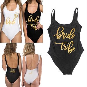 Bachelorette Party Supplies Maillot de bain Mariée Bride Squad Lady Maillot de bain Beachwears Bride To Be Décoration de fête de mariage 210610262J