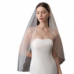 Bachelorette Party Voile blanc Peigne à cheveux Voile de mariage Douche nuptiale Voile court O3dE #