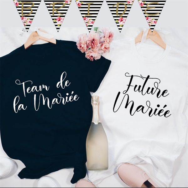 Chemises Bachelorette Team Bride Bridesmaid correspondant T-shirts Bridal Party tops EVJF t-shirt pour l'équipe de mariée cadeaux de douche nuptiale 220506