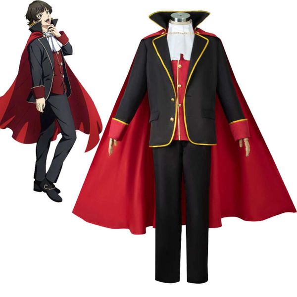 Disfraz de Cosplay de Bachira Meguru, ropa de estilo vampiro con cierre azul, capa de Drácula para fiesta de Halloween y trajes de uniforme