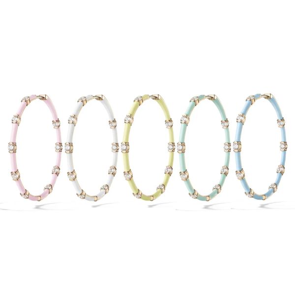 Boucles d'oreilles arc-en-ciel en émail néon, 11 couleurs, bijoux d'été colorés, 5a Cz, grande taille 40mm, offre spéciale