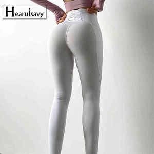 Achterband High Taille Fitness Sport Leggings vrouwen met pocket yoga pant femme butt-lift gym looptraining strakke broek H1221