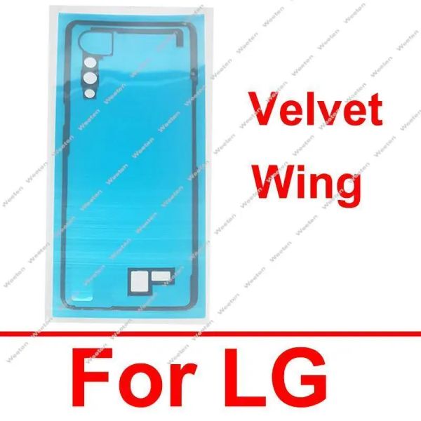 Pegatina adhesiva de cubierta de la batería trasera para LG Velvet Ala de Velvet 5 G La puerta de la batería trasera Capacitación de pegamento Camina de la cámara Repalentador de sticker