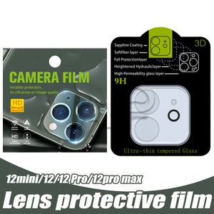 Protecteurs d'écran d'objectif de caméra arrière en verre trempé pour Iphone 13 12 Mini 11 Pro Max XR XS 7 8 Plus Film de protection Protecteur de verres avec emballage de vente au détail