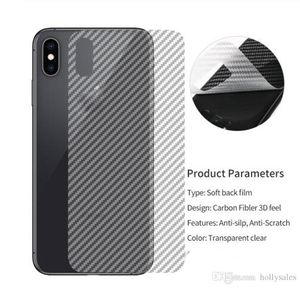 Protector trasero de pantalla de película de fibra de carbono para Apple iPhone 11 xr xs max 7 8 plus para note10 s10