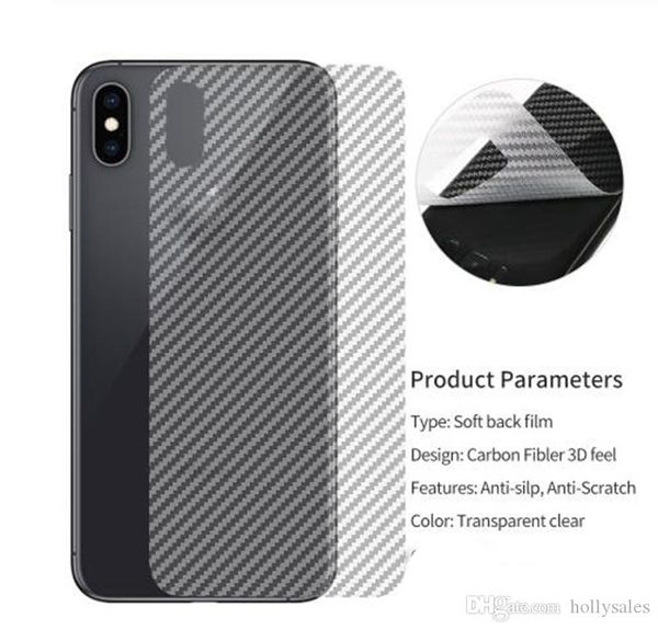 Protecteur d'écran arrière en Fiber de carbone, pour Apple iPhone 11 xr xs max 7 8 plus pour note 10 s10