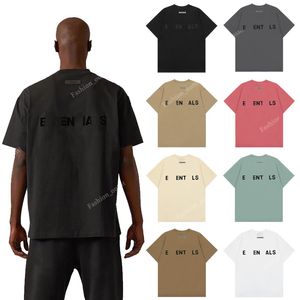 Terug ESS Compound Line Driedimensionale letters in reliëf High Street T-shirt met ronde hals en korte mouwen Fog American Trend Couple