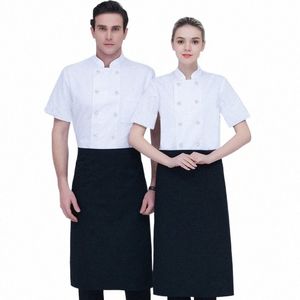 Volledige Net Heren Koksjas Westers Restaurant Kok Uniform Hotel Cafe Keuken Werkkleding Shirt Bakkerij Fastfood Koken Top j5Y8#