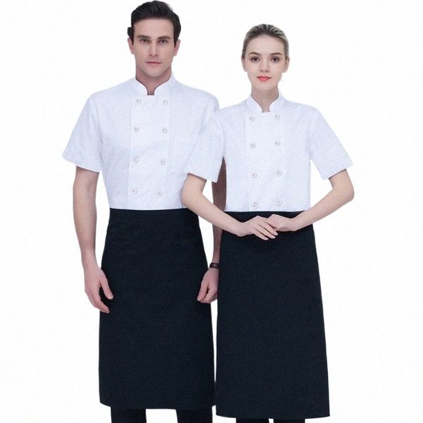 Veste de chef pour hommes Full Net Western Restaurant Cook Uniforme Hôtel Café Cuisine Vêtements de travail Chemise Boulangerie Fast Food Cooking Top j5Y8 #