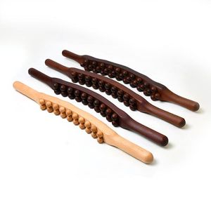 Back Massage Wood Therapy Lymphatic Drainage Massage Roller Stick Tools Fascia Blaster Stomach Cellulite Massager for Neck Back Waist Leg Massage stick