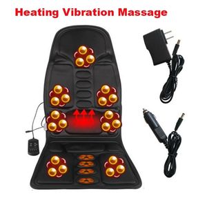 Masseur de dos voiture bureau à domicile coussin de massage complet du corps chaleur 7 moteurs matelas vibrant dos tapis de cou chaise de massage siège de relaxation 12V 231218