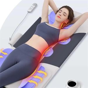 Masajeador de espalda Cojín de masaje con calefacción multifuncional eléctrico de cuerpo completo con control remoto Colchón de vibración de cuello Airbag 231216