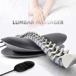 Massage du dos Traction électrique Masseur de taille Correcteur de posture du dos gonflable Compresses chaudes Dispositif de soulagement de la douleur Civière de la colonne lombaire