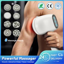 Achter Massager Elektrische trillingen voor body Red Light Neck Leg Massageador Diepe weefsel Massage Gun Fitness Spier Relax Slim Massagem 230314