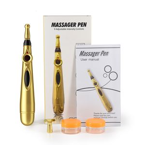 Masseur de dos Stylo d'acupuncture électronique Machine de thérapie méridienne Corps Tête Dos Jambe Masseur Stylos énergétiques Masseur Soulagement de la douleur Outils 9 niveaux 230904