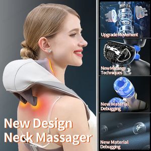 Masajeador de espalda cara eléctrico Shiatsu cuello calor portátil Relax 6d masaje de amasamiento hombro cuidado de la salud del pie Mach 231006