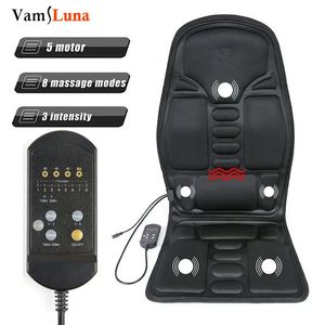 Masajeador de espalda Cuerpo completo Espalda Cuello Cintura Terapia infrarroja Masaje calentado Vibrador eléctrico Cojín Asiento Coche Oficina en casa Silla de masaje Estera Pad 231202