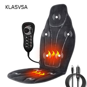 Masseur de dos KLASVSA Chaise de massage chauffante pour le siège arrière de la voiture Masseur de bureau à domicile Coussin vibrant Relaxation du cou du dos 230609