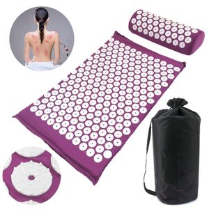 Coussin de massage pour le dos, tapis de Yoga, acupression, soulage la douleur, le stress, les douleurs du dos, tapis à pointes, tapis d'acupuncture et ensemble d'oreillers 230331