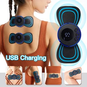 Back Massager Neck Rechargeable Massager Electric Neck Massage EMS Cervical Vertebra Massage Patch for Muscle Pain Relief Support Drop 230517