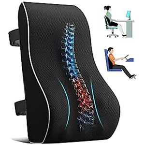 Masajeador de espalda Almohada Silla de oficina Soporte lumbar Cojín de espuma viscoelástica Mejorar la postura Sillas de computadora para automóvil Almohadas traseras grandes 231220