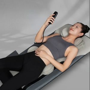 Masseur de dos en cuir PU corps entier matelas de massage électrique fesses multifonctions Intelligent coussin d'air complet coussin maison Pad 231216