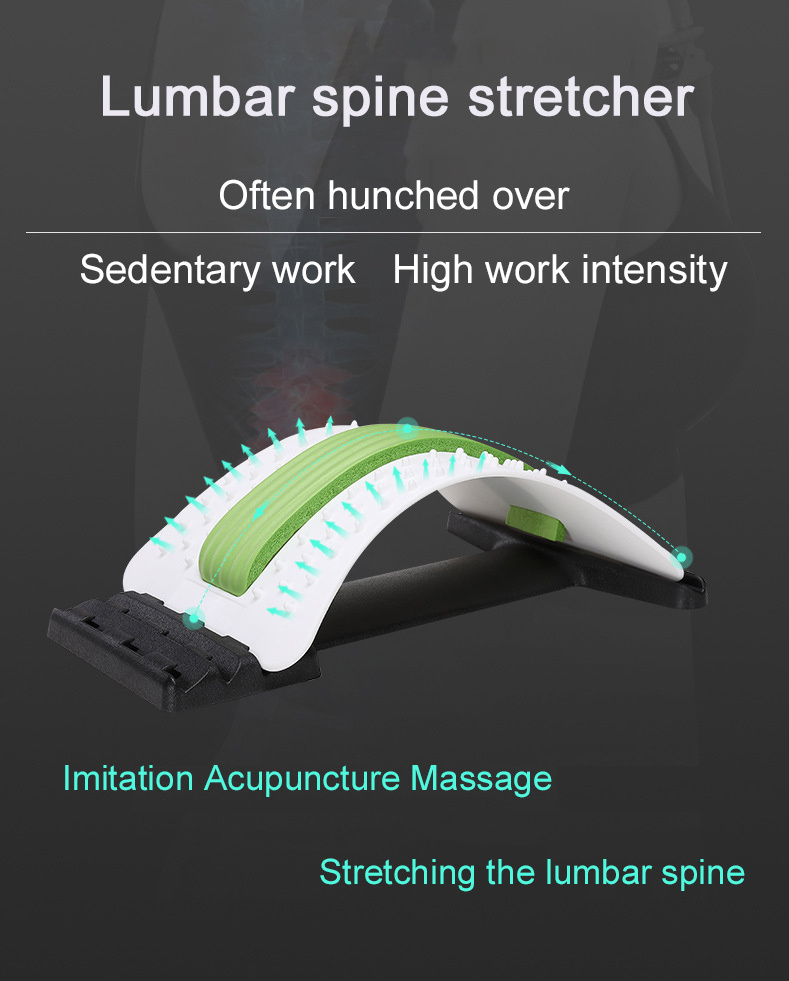 Back Massager Bårutrustning Massage Tools Massageador Magic Stretch Fitness Lumbal Support Relaxation Spine Pain Relief