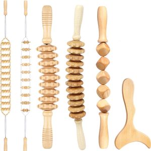 Terug Massager Hout Therapie Massage Gereedschap Handleiding Gua Sha Accessoires Anti Cellulite Roller Tool Houten Kubus voor Body Release 230809