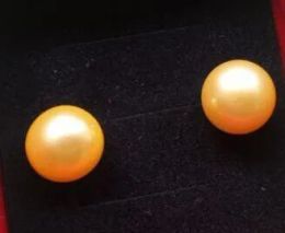 Retour neuf beaux bijoux en perles authentiques 1011 mm tahitien noir rose perle femme oreille argent avec box296z