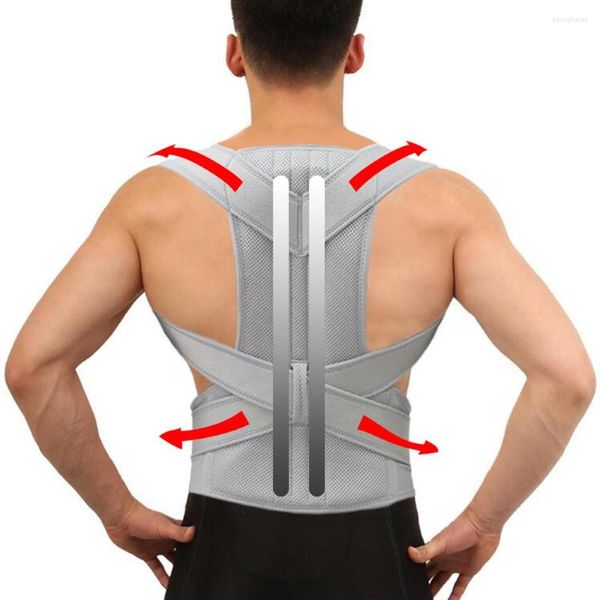 Soporte de espalda Corrector de postura ajustable Brace Lumbar corsé de comportamiento transpirable para camilla de columna ortopédica