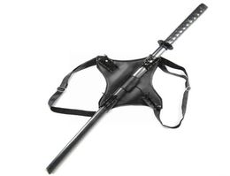 Soporte posterior de disfraces adultos Vintage de cuero para el rol de espada Medieval Playing Accessory War Holder Knight Katana A9X45734238