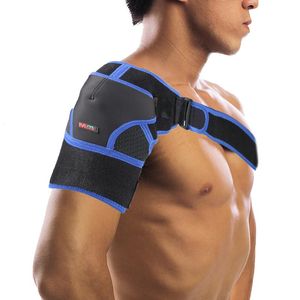 Back Support Gym Sport Shoulder Brace Guard Brap Wrap Belt Band Pads Black Bandage Menwomen verstelbaar ademend