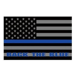 Back the Blue American Police Flag Bandera de doble costura 3x5 Ft Banner 90x150cm Party Gift 100d Impreso Venta 8414750