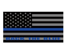 Volver la bandera de la policía estadounidense Blue American Bandera de punto doble 3x5 Ft Banner 90x150cm Regalo de fiesta 100D Impreso Venta 8866088